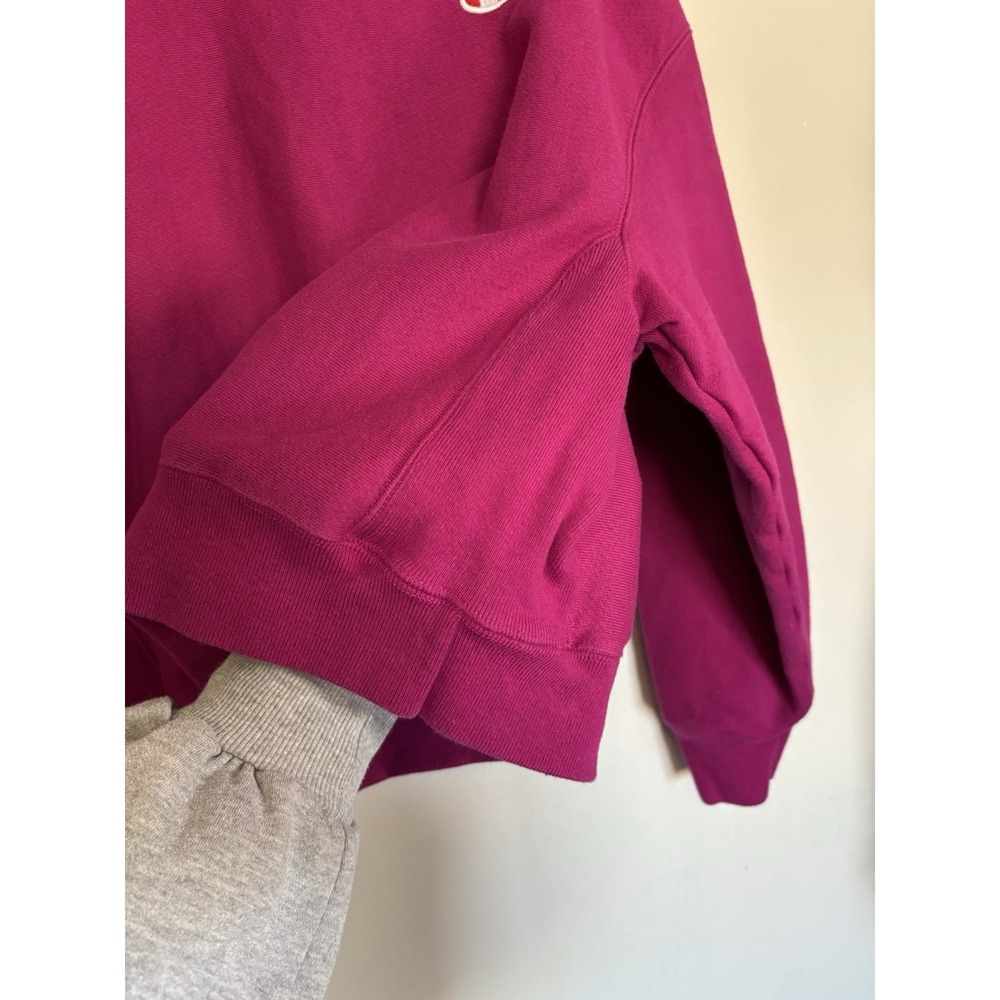magenta Champion women's Reverse Weave mock neck cropped sweatshirt Medium - Picture 4 of 11